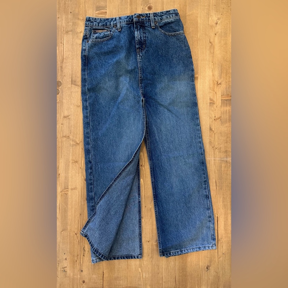 Vintage Y2K LEI denim maxi skirt with slits size 3